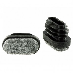 Ovaler Lamellenstopfen mit Filzgleitfläche aus Polyethylen (PE) für Flachrohre Ovaler Lamellenstopfen mit Filzgleitfläche aus Polyethylen (PE) für Flachrohre