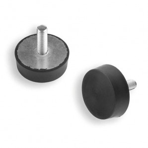Conical vibration damper with one screw mounting and convex head