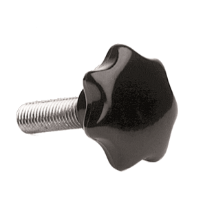 HST2B - Radial knobs, polished, (DIN 6336A) with galvanized threaded bolt