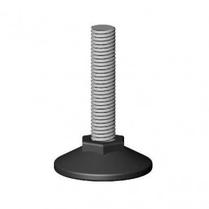TSS - Round nylon placing plate, steel thread, moulded-on hexagon nut