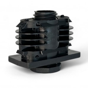 Two-piece nylon furniture levelling plug for rectangular tubes