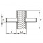 Vibration damper with two screw mountings