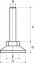 TSS - Round nylon placing plate, steel thread, moulded-on hexagon nut